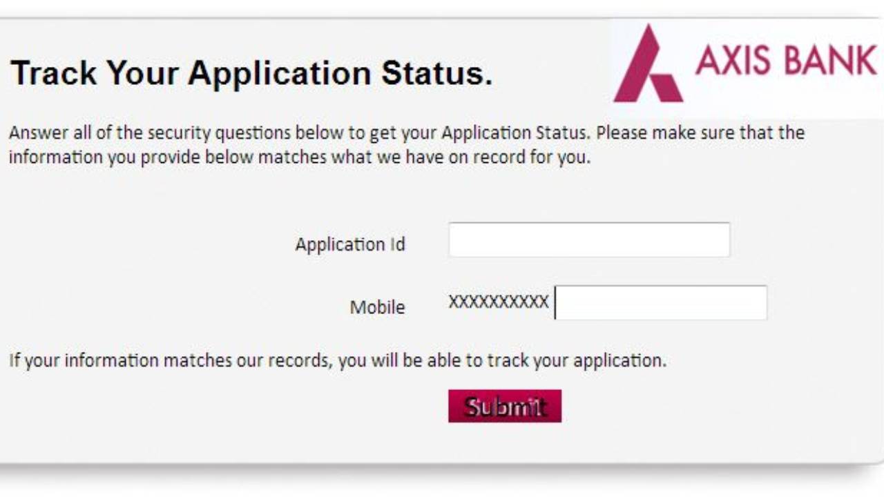Check Axis Bank Credit Card Application Status Online