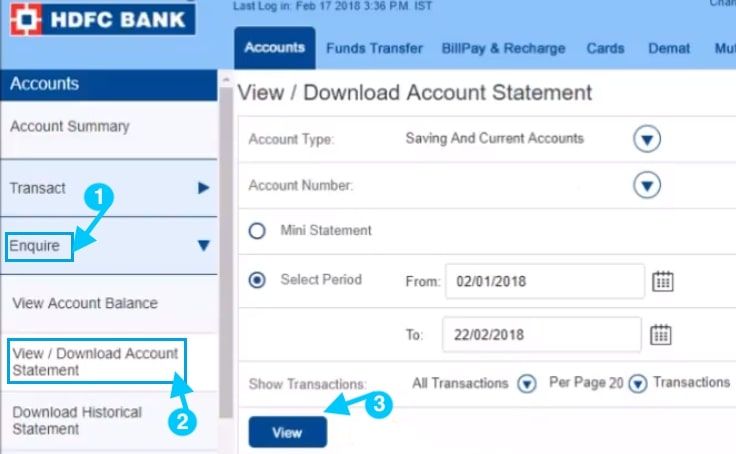 How To Download Hdfc Bank Account Statement In Pdf Format