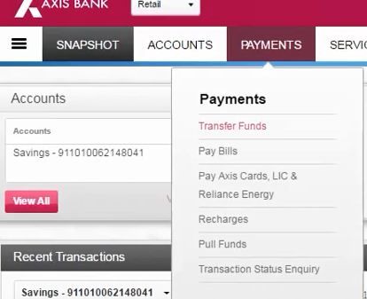 transfer fund axis bank
