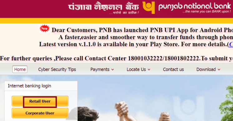 pnb net retail user login