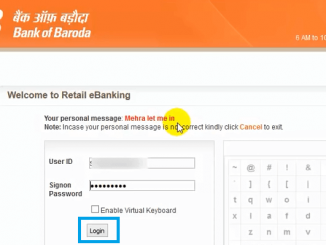 bank of baroda net banking login page