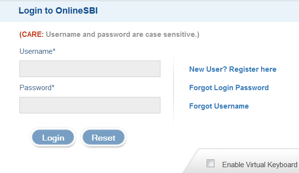 online sbi login