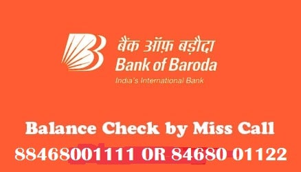 bank of baroda new missed call balance enquiry number