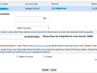 create demand draft in sbi online