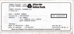 indian overseas bank sample account number