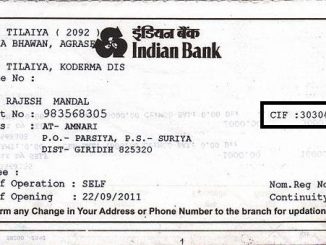indian bank cif number