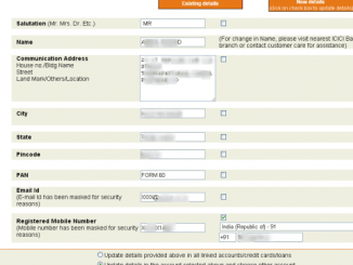 change address in icici bank