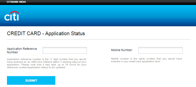 track citibank credit card status online