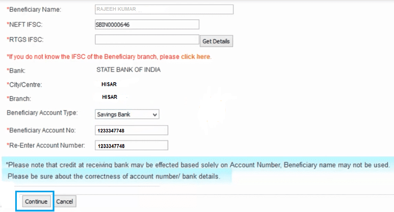 Unv Verify Beneficiary Bank