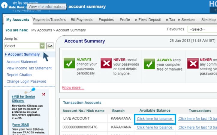 Check Sbt Account Balance Online Or By Sms Missed Call