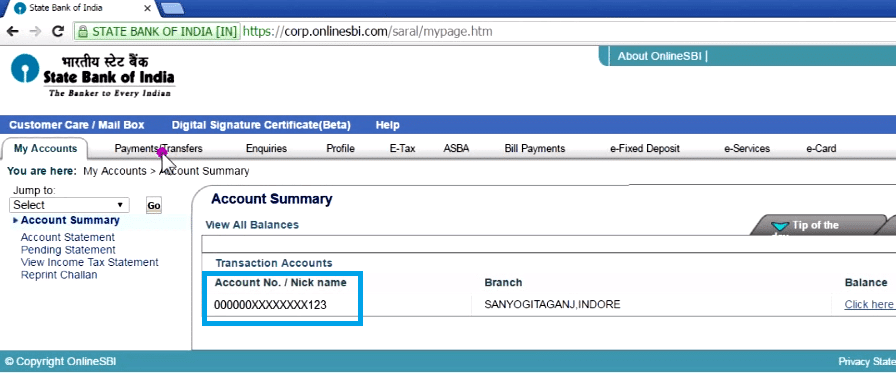 sbi bank account enquiry number