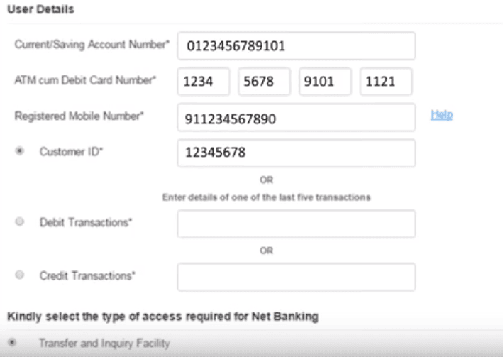 user details canara bank