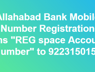 mobile number registration in allahabad bank