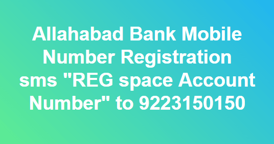  mobile number registration in allahabad bank
