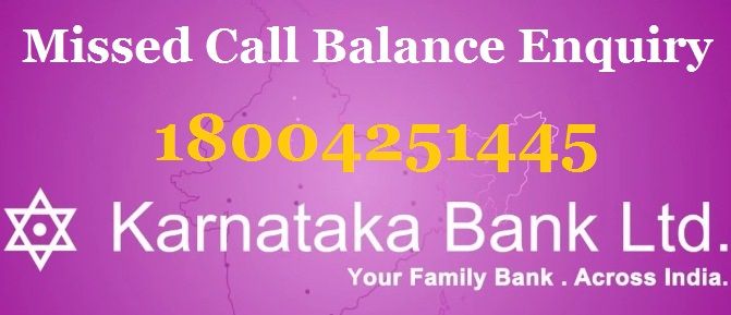 karnataka bank missed call balance enquiry