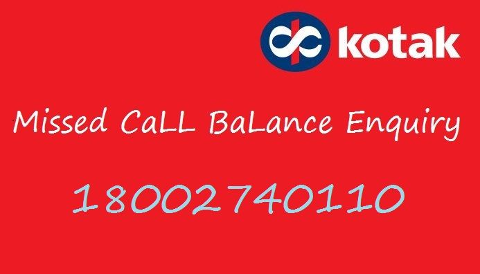 Kotak Mahindra bank missed call balance enquiry number