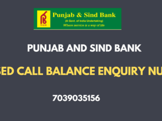 punjab and sind bank missed call balance enquiry number