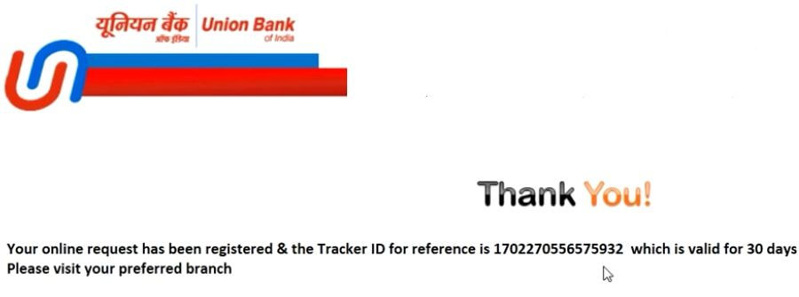 union bank of india acccount opening confirmation