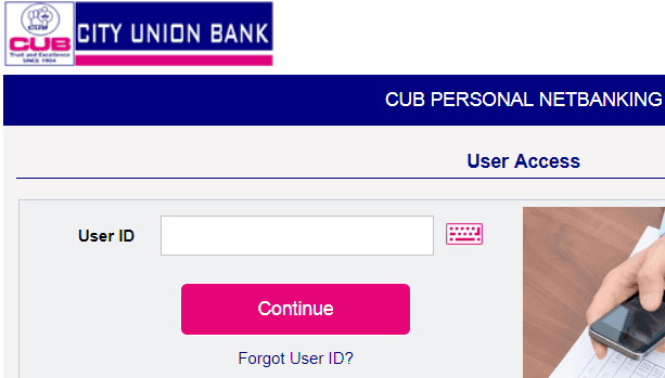 cub net banking login