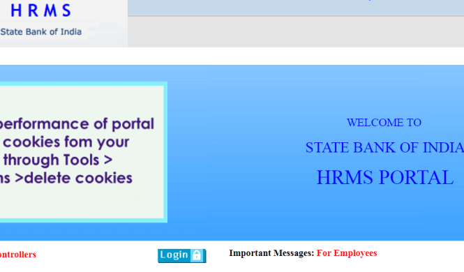 first hrms login page sbi