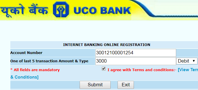 net banking registration uco bank