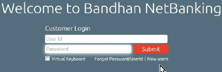new user in bandhan bank net banking