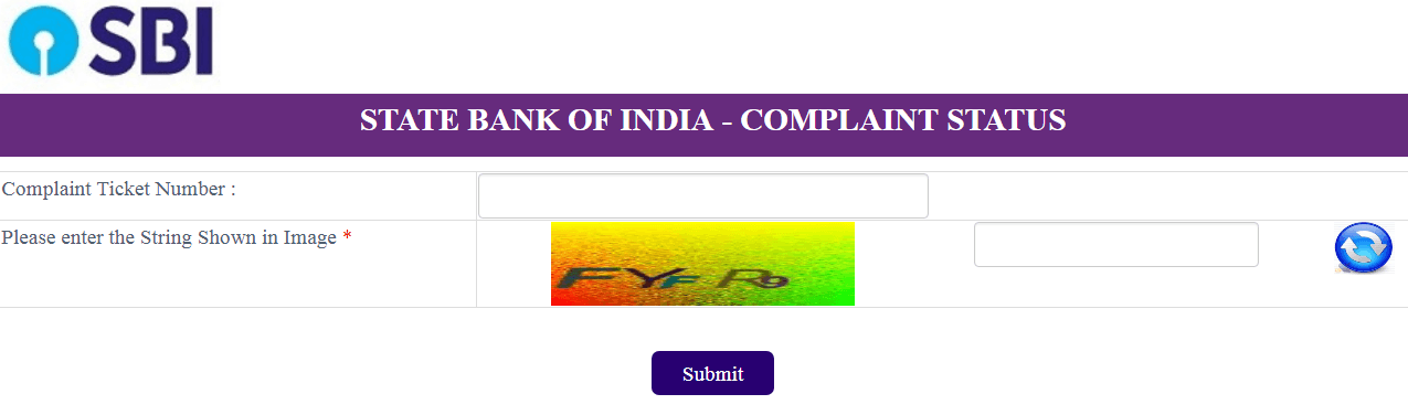 check sbi complaint status online