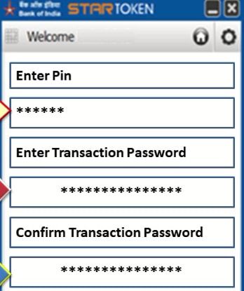 enter transaction password of your choice