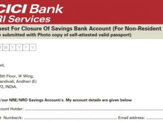 icici bank account closure form