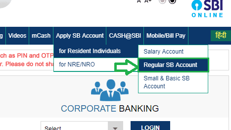 apply for sbi saving account