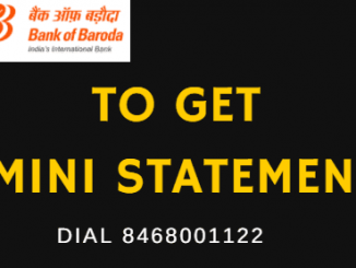 bank of baroda mini statement missed call number