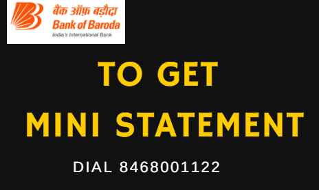 bank of baroda mini statement missed call number