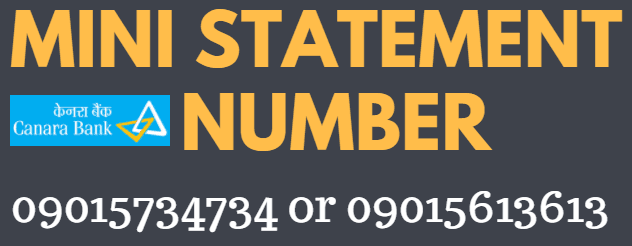 canara bank mini statement toll free number