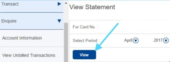 detail statement in hdfc credit card