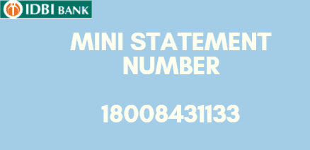 idbi mini statement toll free number