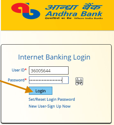 Andhra bank net banking login
