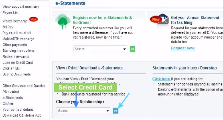 download credit card statement citibank