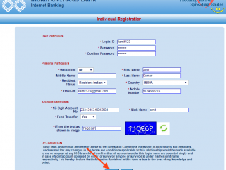 iob net banking registration