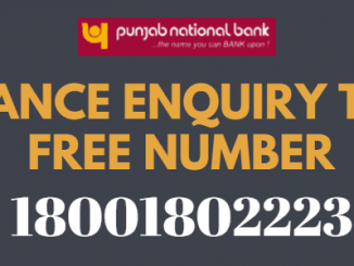 pnb balance enquiry toll free number