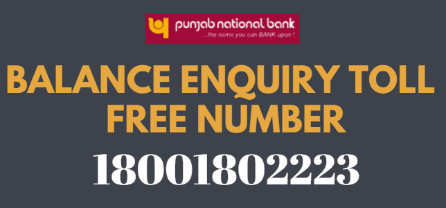 pnb balance enquiry toll free number