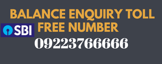 sbi balance enquiry toll free number