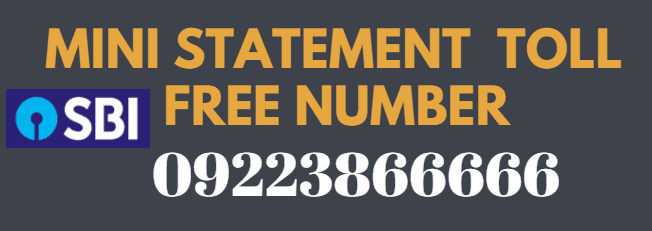 sbi mini statement toll free number