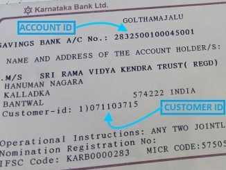 account id and customer id in Karnataka bank passbook
