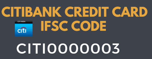 citibank credit card ifsc code