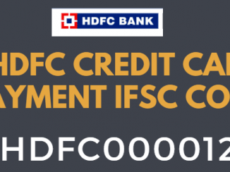 hdfc credit card payment ifsc code