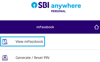 create pin sbi mpassbook