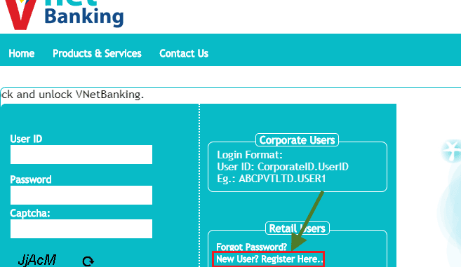 new user register Vijaya bank net banking