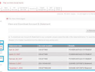 hsbc credit card statement