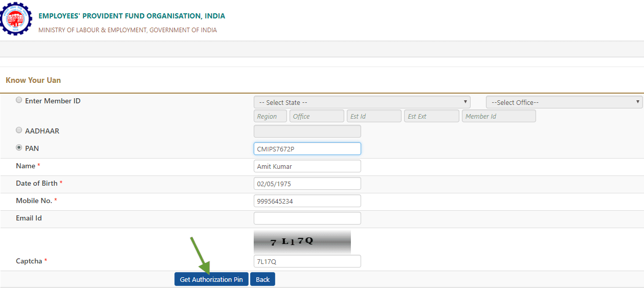 know your forgot uan number