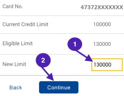 set new hdfc credit card limit